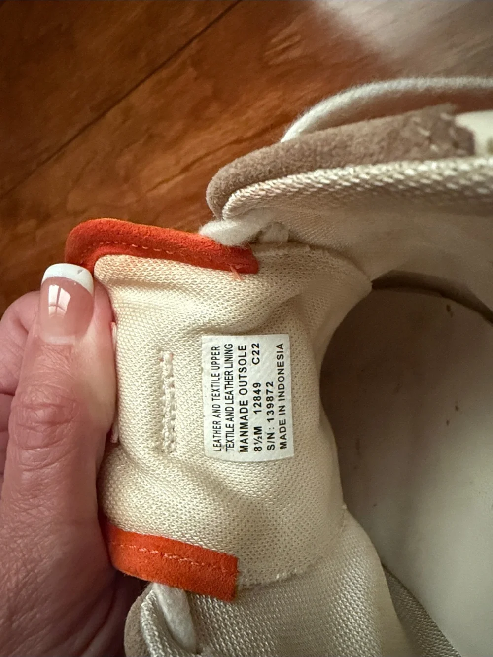 Woman’s Tory Burch Classic Casual Sneakers in White, Beige & Orange